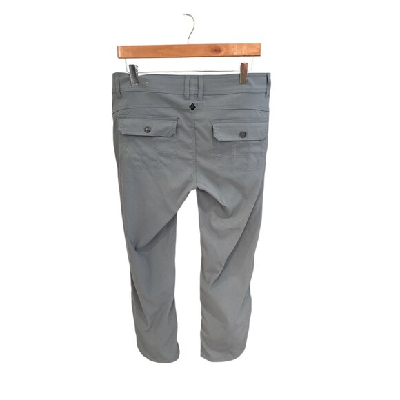 Prana Womens Gray Stretch Nylon Pants Size 12 With Belt Loops & Button Pockets - Picture 2 of 8